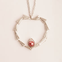 Load image into Gallery viewer, Customizable Pearl Heart Locket with chain in 92.5 silver

