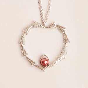 Customizable Pearl Heart Locket with chain in 92.5 silver