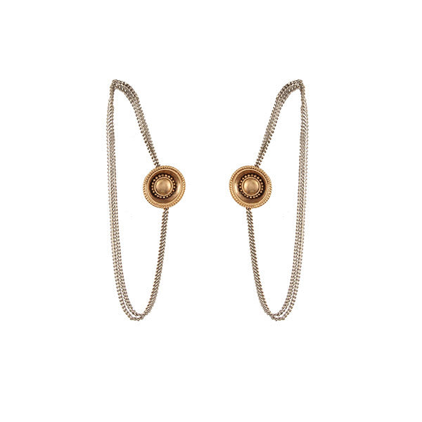 GOLD PLATED BUTTON KANUTI EARRING