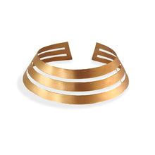 Load image into Gallery viewer, GOLD PLATED 3 STRIP CHOKER
