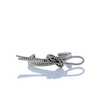 Load image into Gallery viewer, SILVER PLATED TWISTED WIRE BOW CUFF

