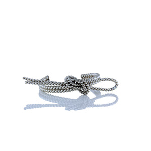 SILVER PLATED TWISTED WIRE BOW CUFF