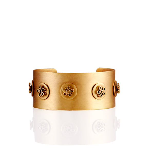 GOLD PLATED BACOPA BUTTON CUFF