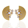 GOLD PLATED 'D' AND CLUSTER PEARL EARRING