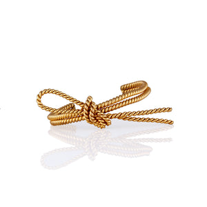 GOLD PLATED TWISTED WIRE BOW CUFF