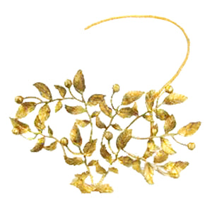 GOLD PLATED WIRE AND SERRATE LEAVES OPENABLE CHOKER