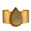 GOLD PLATED CUFF WITH DOUBLE DROP ON CENTER