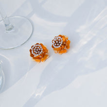 Load image into Gallery viewer, Marvellous Golden Flower Earrings worn by Niharika Konidela
