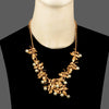 GOLD PLATED SERRATE LEAVES AND 13 PEARLS NECKPIECE