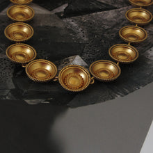 Load image into Gallery viewer, GOLD PLATED BUTTON LONG NECKPIECE
