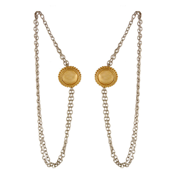 GOLD PLATED CHAKRA AND STEEL CHAIN KANUTI EARRING