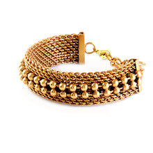 Load image into Gallery viewer, GOLD PLATED 3D AND BALL CHAIN BRACELET
