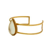 GOLD PLATED 2 LINE CUFF WITH ACRYLIC DROP ON CENTER