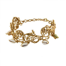 Load image into Gallery viewer, GOLD PLATED CURLED &amp; 5 SHELL BRACELET
