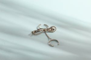 CHROME PLATING BOW TWIN RING WITH CHAIN