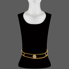 Load image into Gallery viewer, GOLD PLATED 2 LINE WIRE BELT WITH WHITE XTLS.
