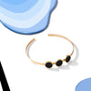 Gold Toned Open Choker Necklace With Black Perspex Discs