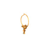 GOLD PLATED WIRE ROUND NOSE PIN WITH 3 FLOWERS AND PEARLS