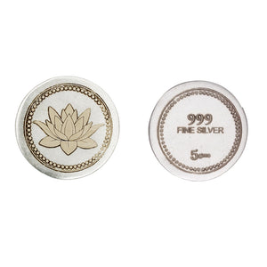 999 Fine Silver Lotus Coin - 5 gm