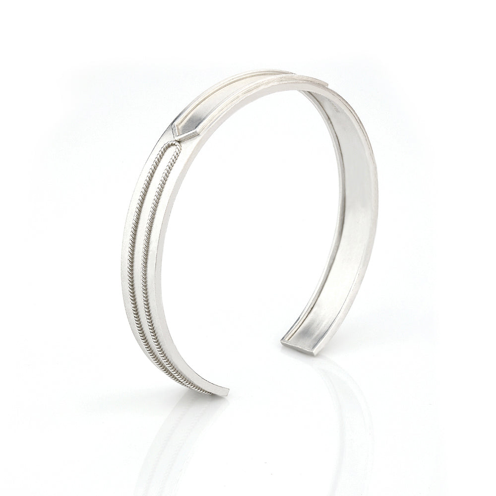 Silver Plated cuff with twisted wire detail