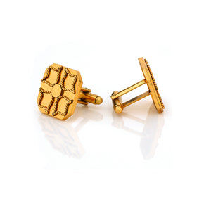 22k gold plated twisted wire insignia cufflinks