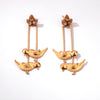 GOLD PLATED EARRING WITH BIRD MOTIF AND CRYSTAL