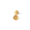 GOLD PLATED FLAT ROUND TWISTED WIRE AND STAMP CUFFLINK