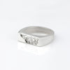 SCULPTED PLANK SQUARE RING WITH ORGANIC IMPRINT