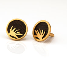 Load image into Gallery viewer, ORGANIC SPHERICAL SCULPTED CUFF LINK WITH WOODEN DETAILING

