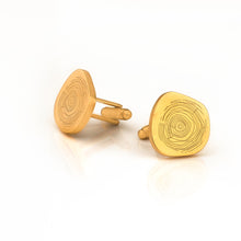 Load image into Gallery viewer, BOLD ASYMMETRICAL CUFFLINK WITH ORGANIC IMPRINT
