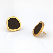 Load image into Gallery viewer, BOLD ASYMMETRICAL COLLAR PIN WITH WOODEN DETAILING
