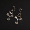 92.5 SILVER DROP AND PERFORATED CONES EARRING WITH AMETRINE COIN