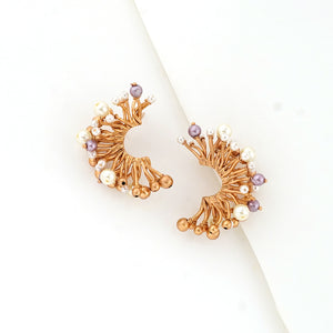 Sealife Inspired Gold-Plated Earrings