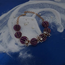Load image into Gallery viewer, Purple Anemone and Pearls Necklace
