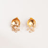 GOLD PLATED ROUND KATURI AND CLUSTER PEARLS STUD