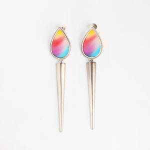 Limited Edition Cone and Coloured Acrylic earring