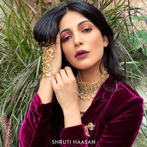 Gold Foliage Glove/Hathphool with Crystals worn by Shruti Haasan