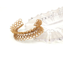 Load image into Gallery viewer, Looped and D Linked Gold plated Contemporary cuff.
