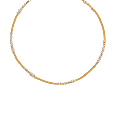 Load image into Gallery viewer, Yellow Cord &amp; Silver Spiral Collar Necklace
