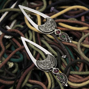 Sterling Silver Drop Earrings with Paisley Motifs