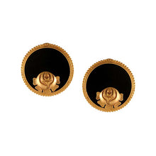 Load image into Gallery viewer, gold-round-earrings-with-roses-worn-by-sonam-kapoor
