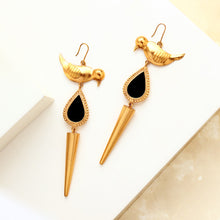 Load image into Gallery viewer, gold-bird-drop-earrings
