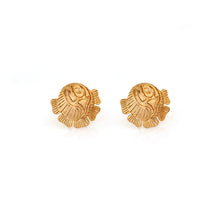 Load image into Gallery viewer, GOLD TONED ROSE STUD EARRINGS
