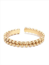 Load image into Gallery viewer, Gold-plated handcrafted cuff bracelet, has metallic bead detail
