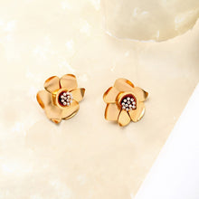 Load image into Gallery viewer, gold-buttercup-stud-earrings-worn-by-ramya-krishnan
