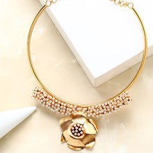 Load image into Gallery viewer, Gold Pearl &amp; Buttercup Collar Necklace
