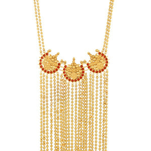 gold-chandra-bead-chain-necklace-with-bead-tassels-&-red-crystals