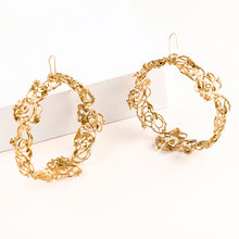 Load image into Gallery viewer, Gold Toned Large Swirl Hoop Earrings worn by Pooja Hegde

