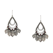Load image into Gallery viewer, Oxidised Silver Tribal Bali Earrings with Crystals Worn By Keerthy Suresh
