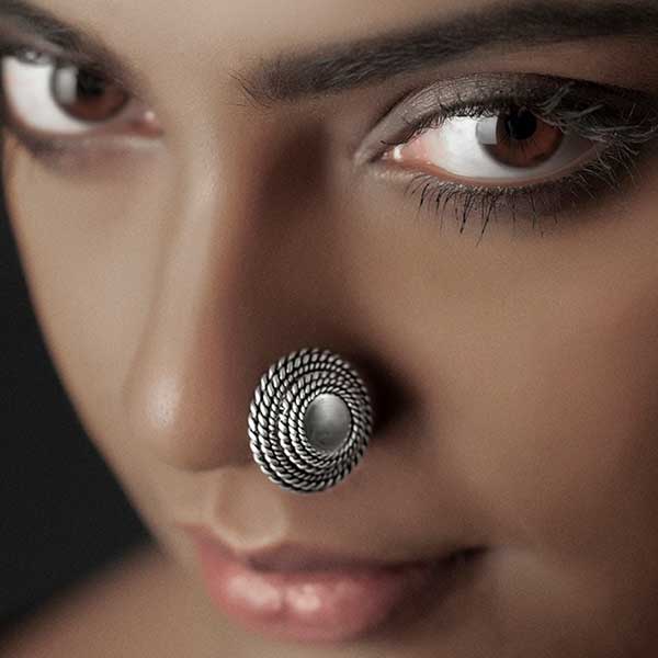 Sterling Silver Large Circles Nose Pin